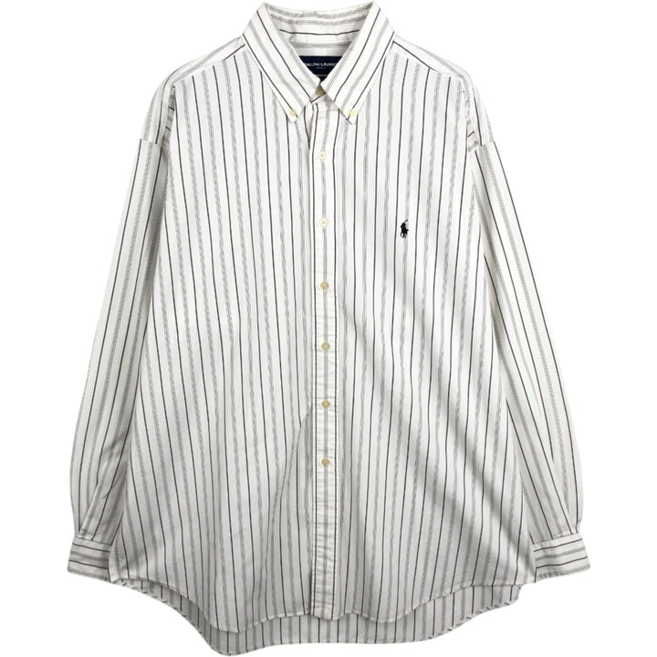 Ralph Lauren RALPH LAUREN GOLF BLAKE long sleeve button down striped shirt men's XL equivalent cotton white type Vintage Second Hand