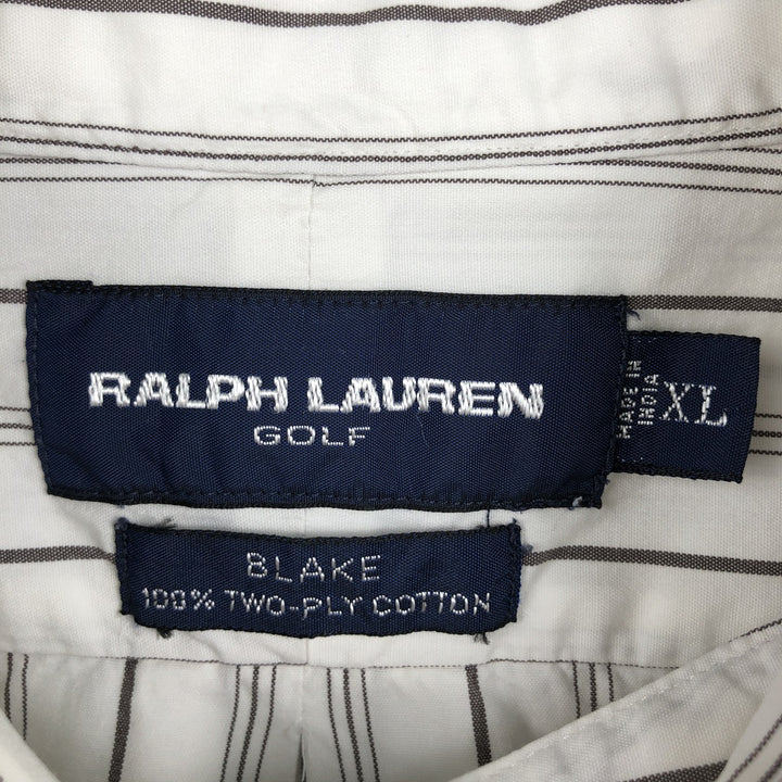 Ralph Lauren RALPH LAUREN GOLF BLAKE long sleeve button down striped shirt men's XL equivalent cotton white type Vintage Second Hand