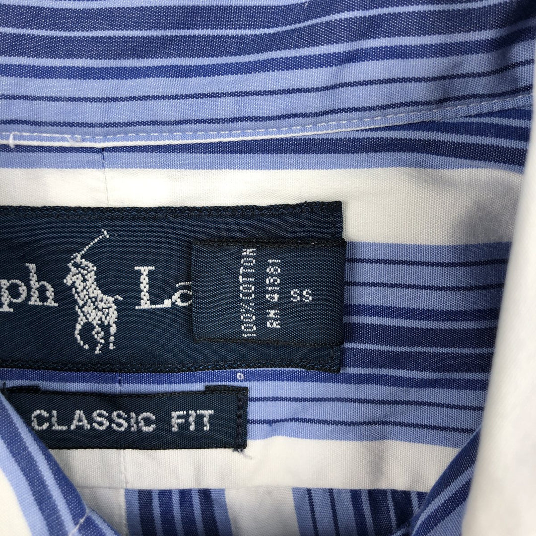 Ralph Lauren Classic Fit Multi Stripe Long Sleeve Button Down Striped Shirt Men's Size L cotton white type Vintage Second Hand