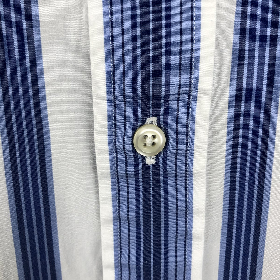 Ralph Lauren Classic Fit Multi Stripe Long Sleeve Button Down Striped Shirt Men's Size L cotton white type Vintage Second Hand