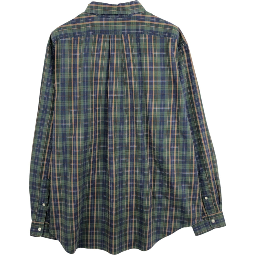 Ralph Lauren Classic Fit Long Sleeve Button Down Check Shirt Men's XL cotton green type Vintage Second Hand