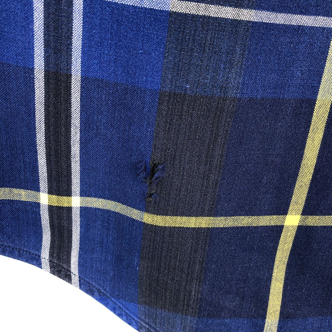 Ralph Lauren BLAIRE long sleeve button down check shirt, men's XL size cotton black type Vintage Second Hand
