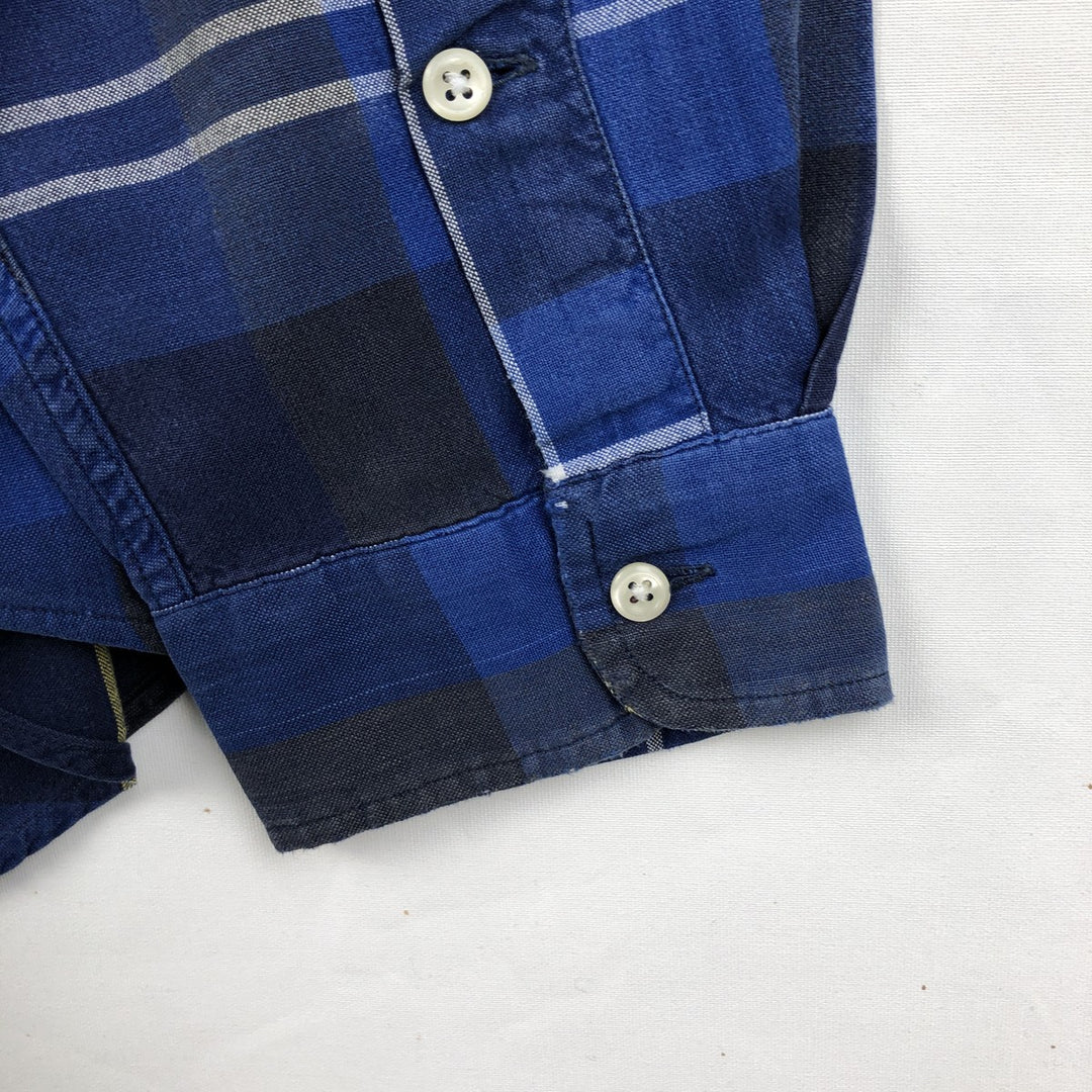 Ralph Lauren BLAIRE long sleeve button down check shirt, men's XL size cotton black type Vintage Second Hand
