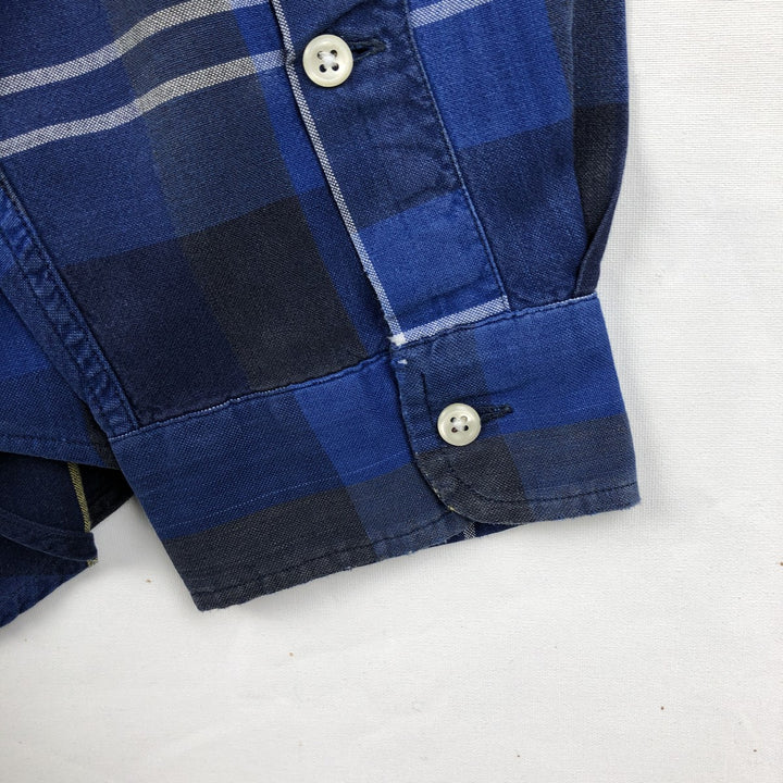 Ralph Lauren BLAIRE long sleeve button down check shirt, men's XL size cotton black type Vintage Second Hand