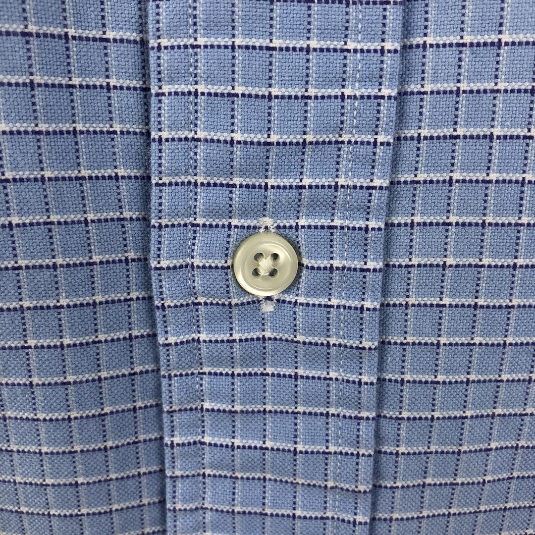 Ralph Lauren YARMOUTH Long Sleeve Button-Down Check Shirt, Men's Size L cotton Blue type light blue Vintage Second Hand