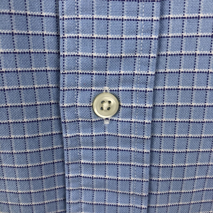 Ralph Lauren YARMOUTH Long Sleeve Button-Down Check Shirt, Men's Size L cotton Blue type light blue Vintage Second Hand