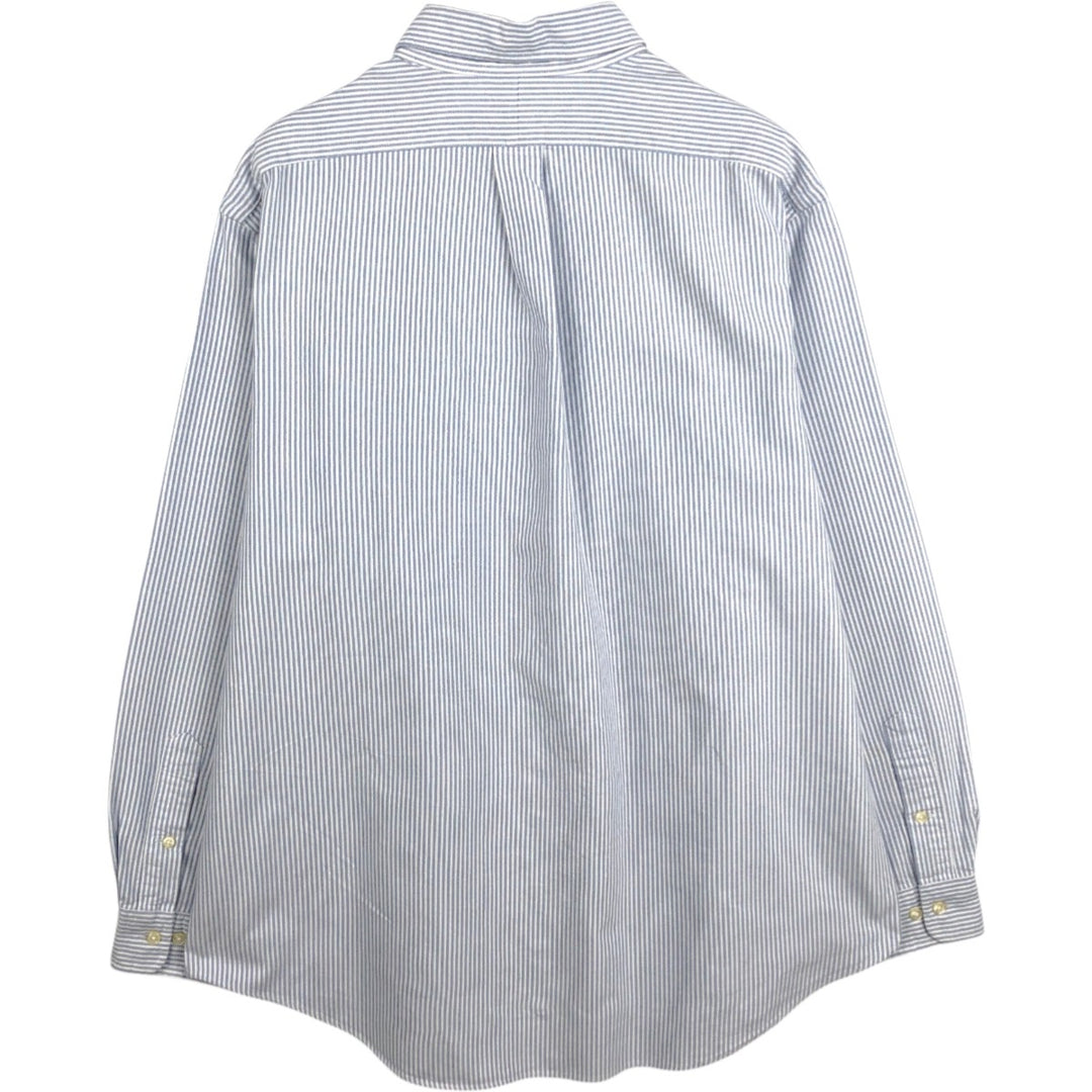 Ralph Lauren CUSTOM FIT long sleeve button down striped shirt men's XL size cotton white type Vintage Second Hand