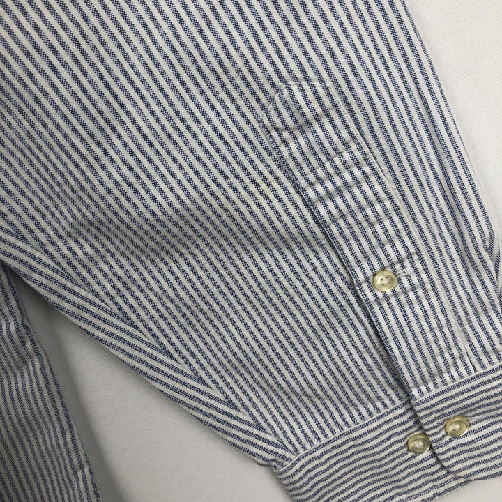 Ralph Lauren CUSTOM FIT long sleeve button down striped shirt men's XL size cotton white type Vintage Second Hand