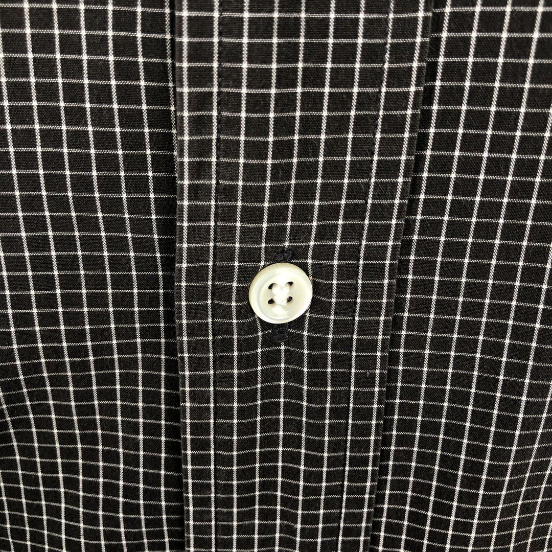 Ralph Lauren BLAKE long sleeve button down check shirt, men's size XXL cotton black type Vintage Second Hand