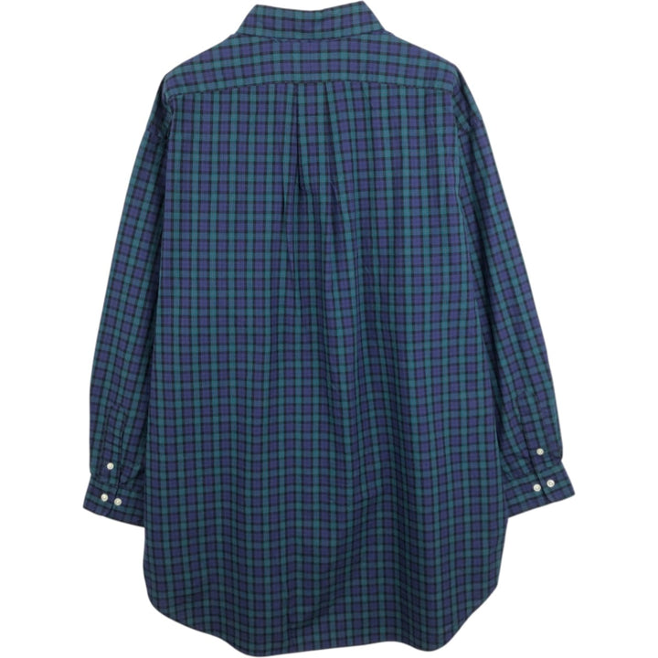 Ralph Lauren YARMOUTH Long Sleeve Button Down Check Shirt Men's XL cotton black type Vintage Second Hand