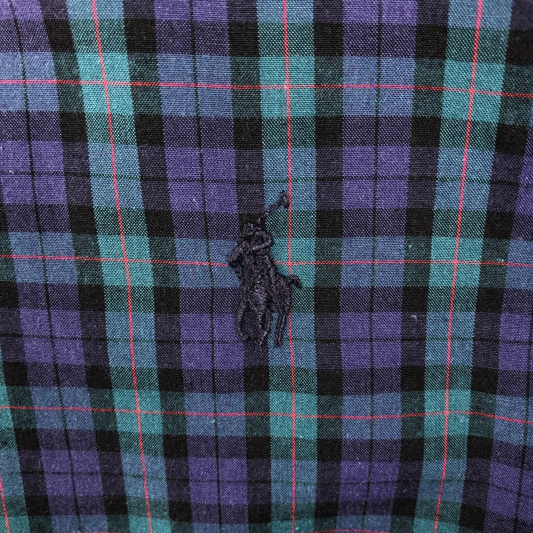 Ralph Lauren YARMOUTH Long Sleeve Button Down Check Shirt Men's XL cotton black type Vintage Second Hand