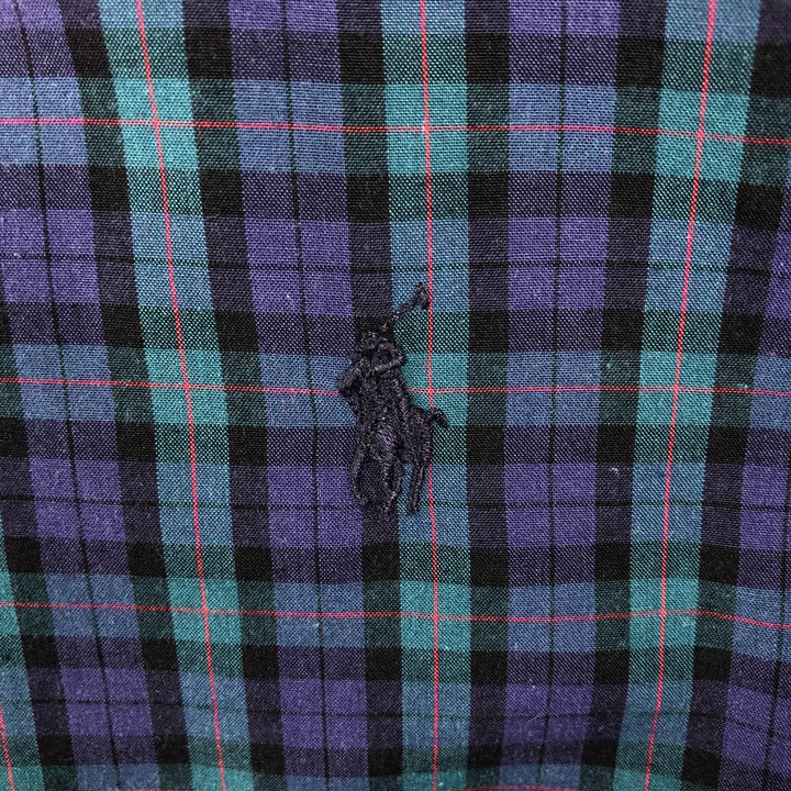 Ralph Lauren YARMOUTH Long Sleeve Button Down Check Shirt Men's XL cotton black type Vintage Second Hand