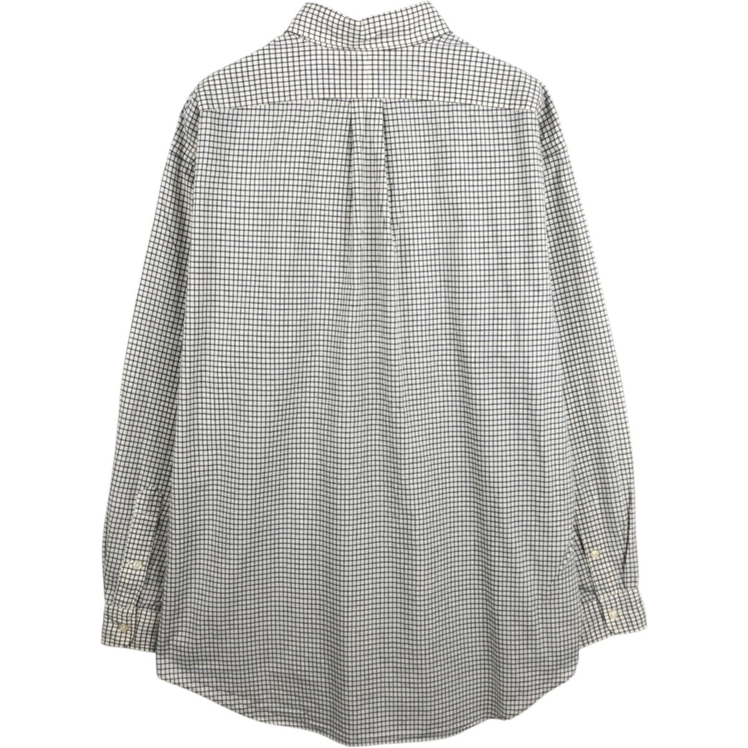 Ralph Lauren BLAKE long sleeve button down check shirt, men's size L cotton white type Vintage Second Hand