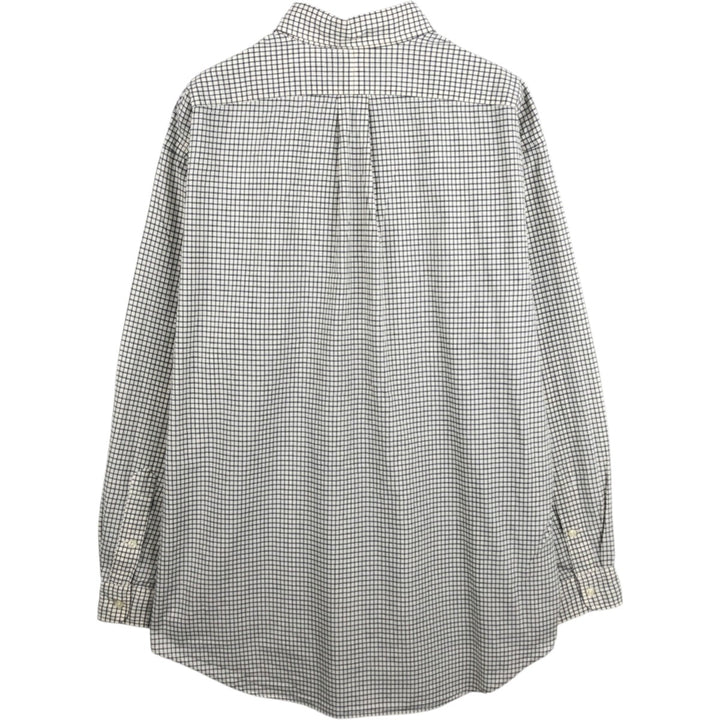 Ralph Lauren BLAKE long sleeve button down check shirt, men's size L cotton white type Vintage Second Hand