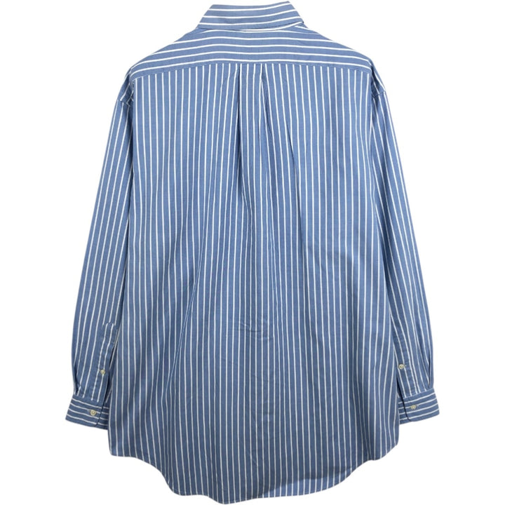 Ralph Lauren YARMOUTH Long Sleeve Button-Down Striped Shirt, Men's Size L cotton Blue type light blue Vintage Second Hand