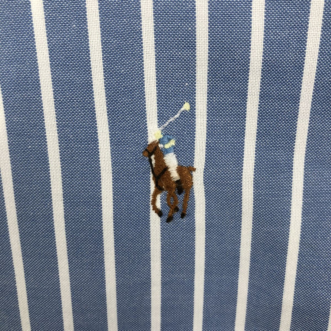 Ralph Lauren YARMOUTH Long Sleeve Button-Down Striped Shirt, Men's Size L cotton Blue type light blue Vintage Second Hand