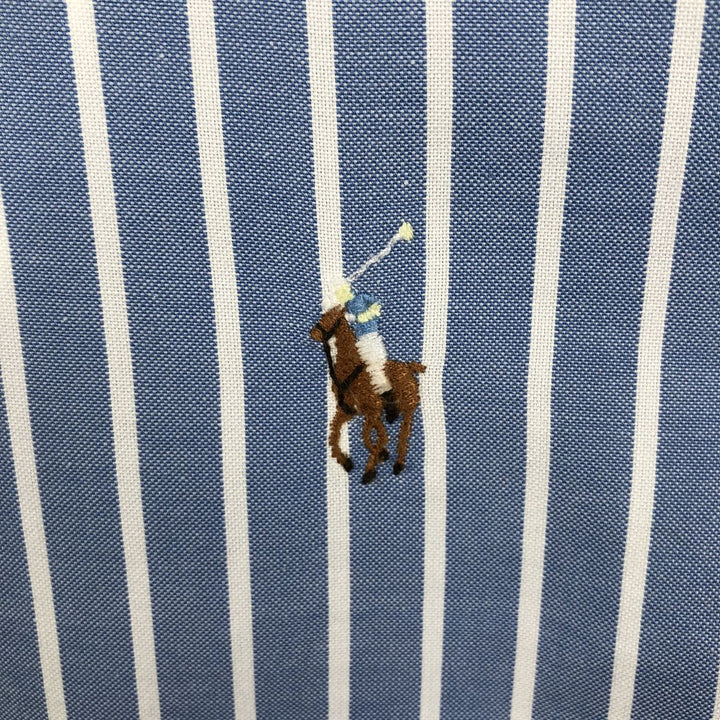 Ralph Lauren YARMOUTH Long Sleeve Button-Down Striped Shirt, Men's Size L cotton Blue type light blue Vintage Second Hand