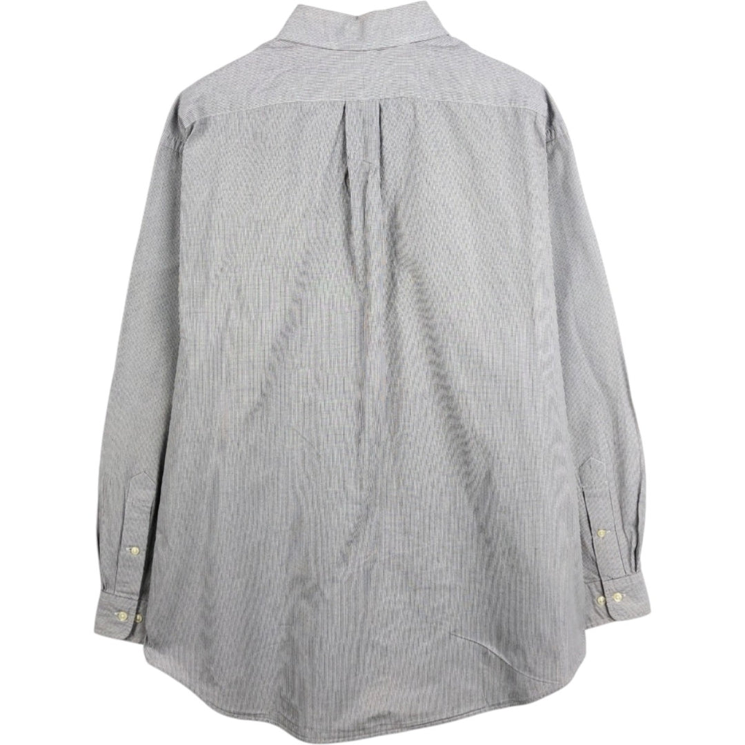 Ralph Lauren YARMOUTH Long Sleeve Button-Down Check Shirt, Men's Size L cotton white type Vintage Second Hand