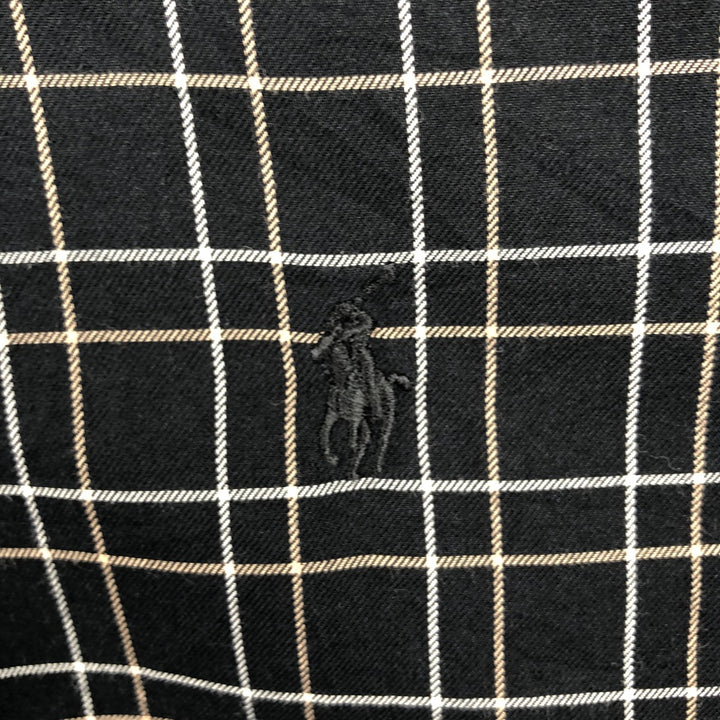 Ralph Lauren BLAKE long sleeve button down check shirt, men's XL size cotton black type Vintage Second Hand