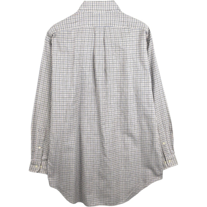 Ralph Lauren YARMOUTH Long Sleeve Button-Down Check Shirt, Men's Size M cotton white type Vintage Second Hand