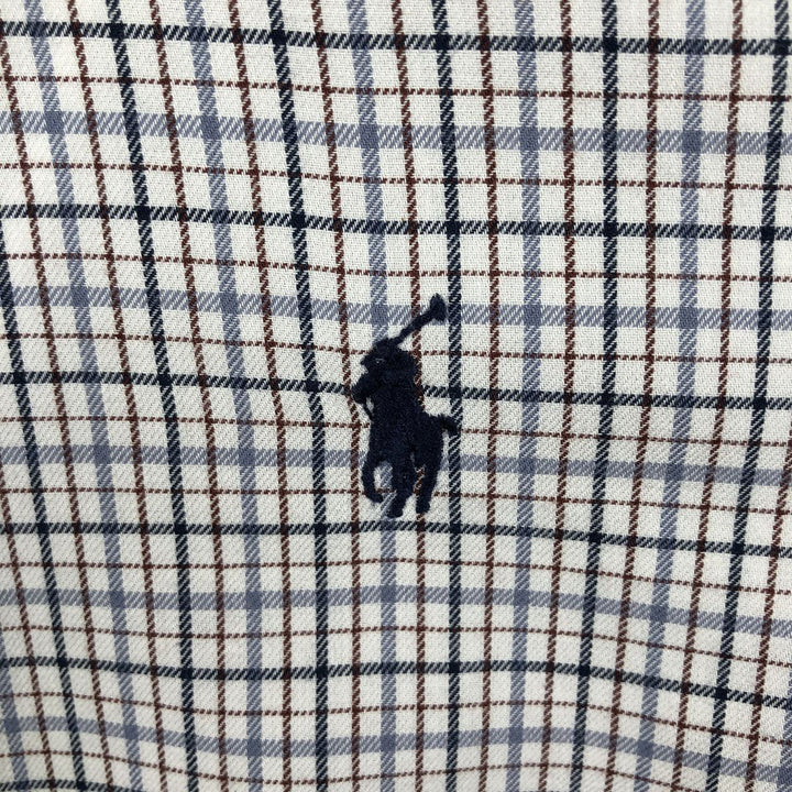 Ralph Lauren YARMOUTH Long Sleeve Button-Down Check Shirt, Men's Size M cotton white type Vintage Second Hand