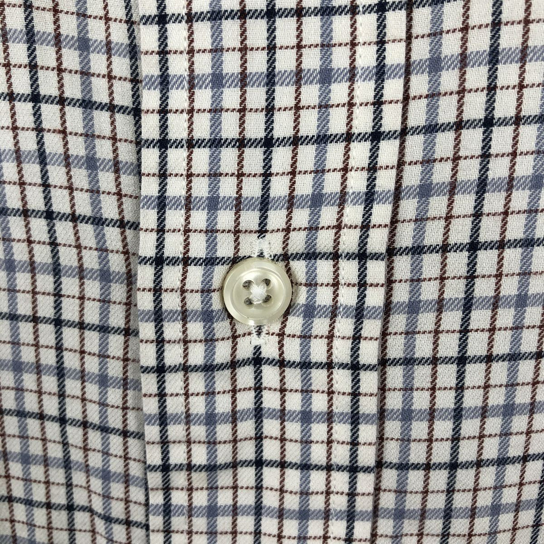 Ralph Lauren YARMOUTH Long Sleeve Button-Down Check Shirt, Men's Size M cotton white type Vintage Second Hand