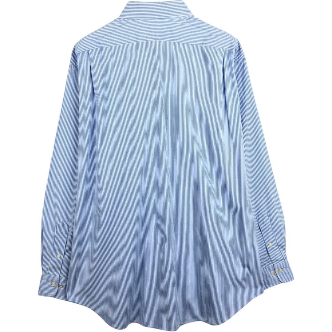 Ralph Lauren POLO by Ralph Lauren REGENT CLASSIC FIT long-sleeved cotton striped shirt, men's size XL cotton Blue type light blue Vintage Second Hand