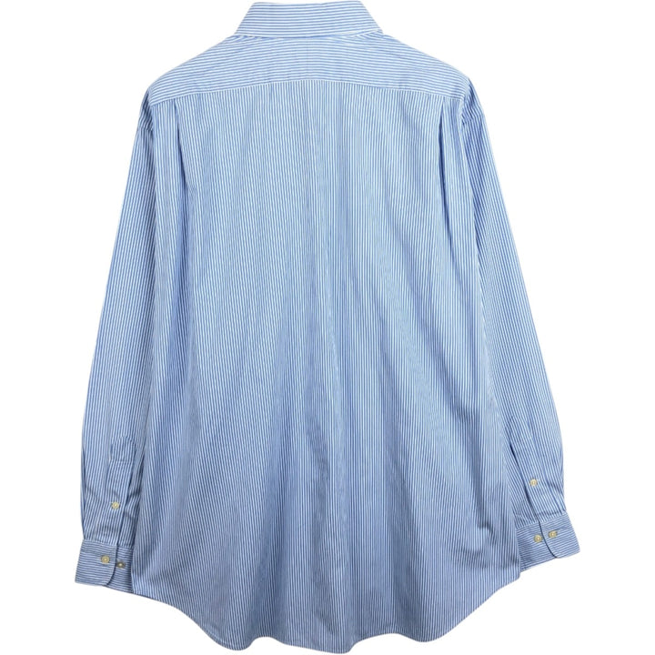 Ralph Lauren POLO by Ralph Lauren REGENT CLASSIC FIT long-sleeved cotton striped shirt, men's size XL cotton Blue type light blue Vintage Second Hand