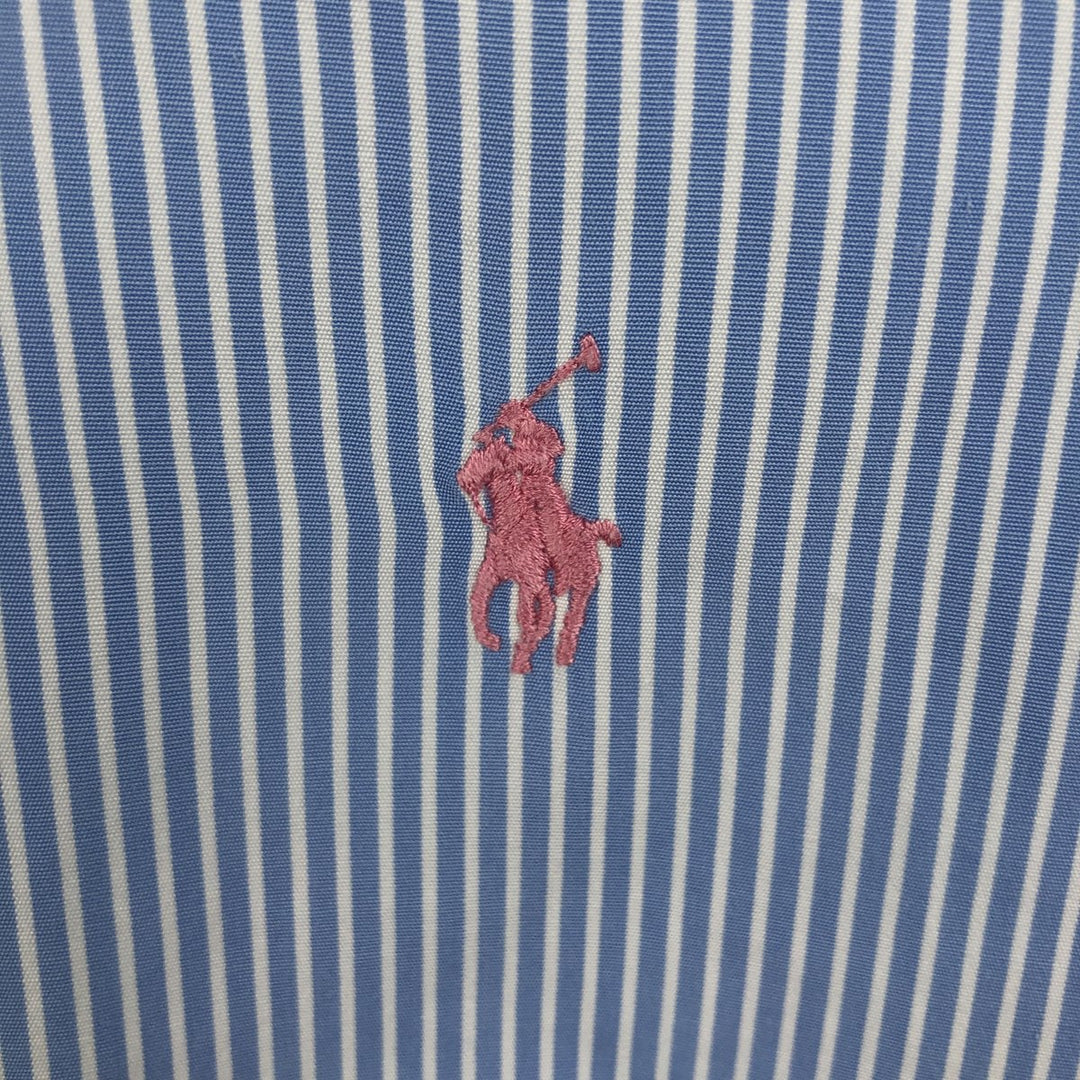 Ralph Lauren POLO by Ralph Lauren REGENT CLASSIC FIT long-sleeved cotton striped shirt, men's size XL cotton Blue type light blue Vintage Second Hand