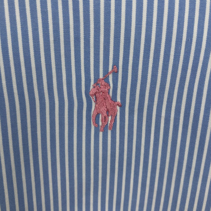 Ralph Lauren POLO by Ralph Lauren REGENT CLASSIC FIT long-sleeved cotton striped shirt, men's size XL cotton Blue type light blue Vintage Second Hand
