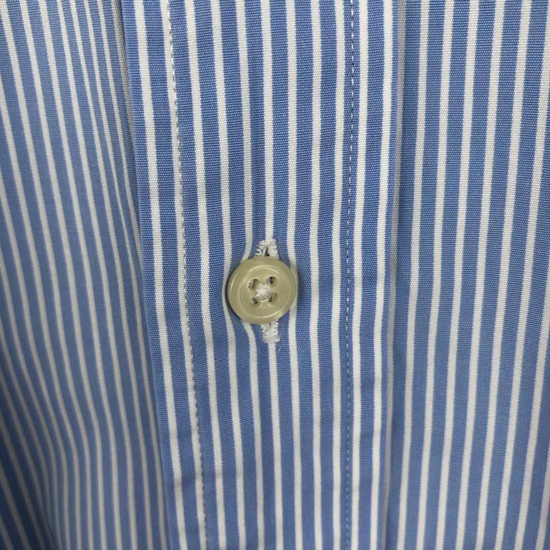Ralph Lauren POLO by Ralph Lauren REGENT CLASSIC FIT long-sleeved cotton striped shirt, men's size XL cotton Blue type light blue Vintage Second Hand