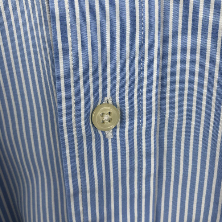 Ralph Lauren POLO by Ralph Lauren REGENT CLASSIC FIT long-sleeved cotton striped shirt, men's size XL cotton Blue type light blue Vintage Second Hand