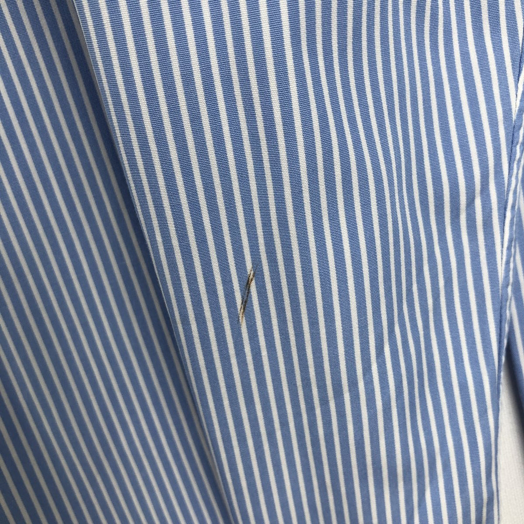 Ralph Lauren POLO by Ralph Lauren REGENT CLASSIC FIT long-sleeved cotton striped shirt, men's size XL cotton Blue type light blue Vintage Second Hand