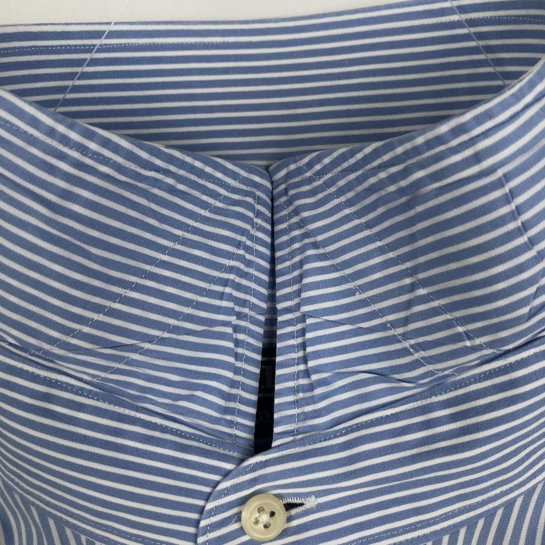 Ralph Lauren POLO by Ralph Lauren REGENT CLASSIC FIT long-sleeved cotton striped shirt, men's size XL cotton Blue type light blue Vintage Second Hand