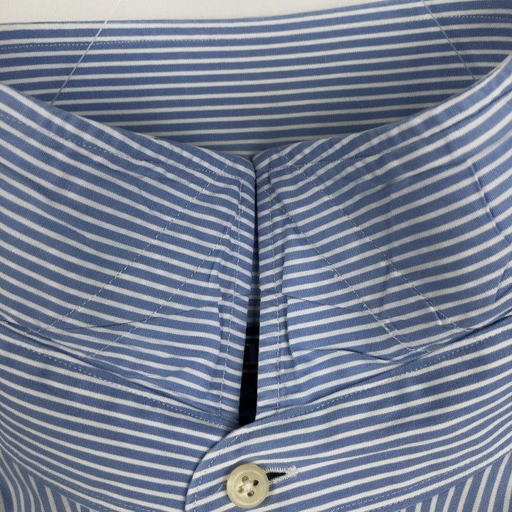 Ralph Lauren POLO by Ralph Lauren REGENT CLASSIC FIT long-sleeved cotton striped shirt, men's size XL cotton Blue type light blue Vintage Second Hand