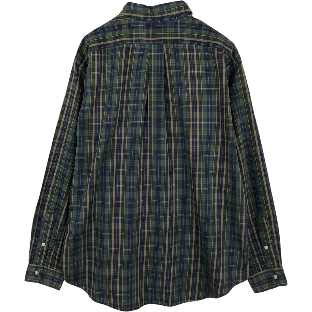 Ralph Lauren Classic Fit Long Sleeve Button Down Check Shirt, Men's Size L cotton green type Vintage Second Hand