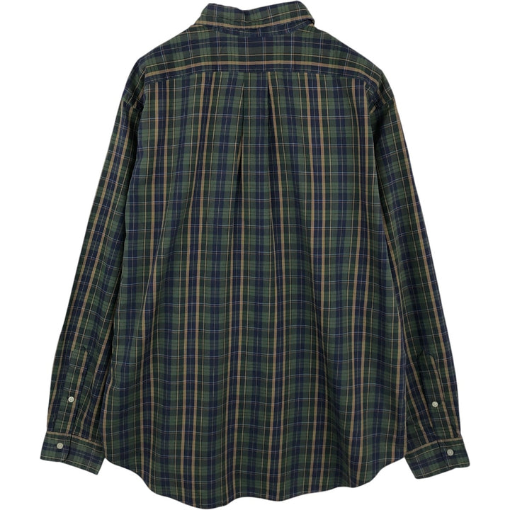 Ralph Lauren Classic Fit Long Sleeve Button Down Check Shirt, Men's Size L cotton green type Vintage Second Hand