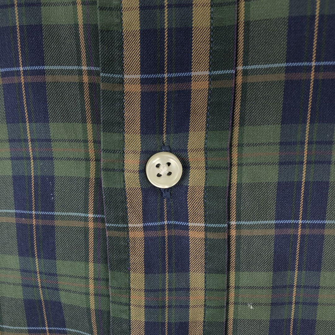 Ralph Lauren Classic Fit Long Sleeve Button Down Check Shirt, Men's Size L cotton green type Vintage Second Hand