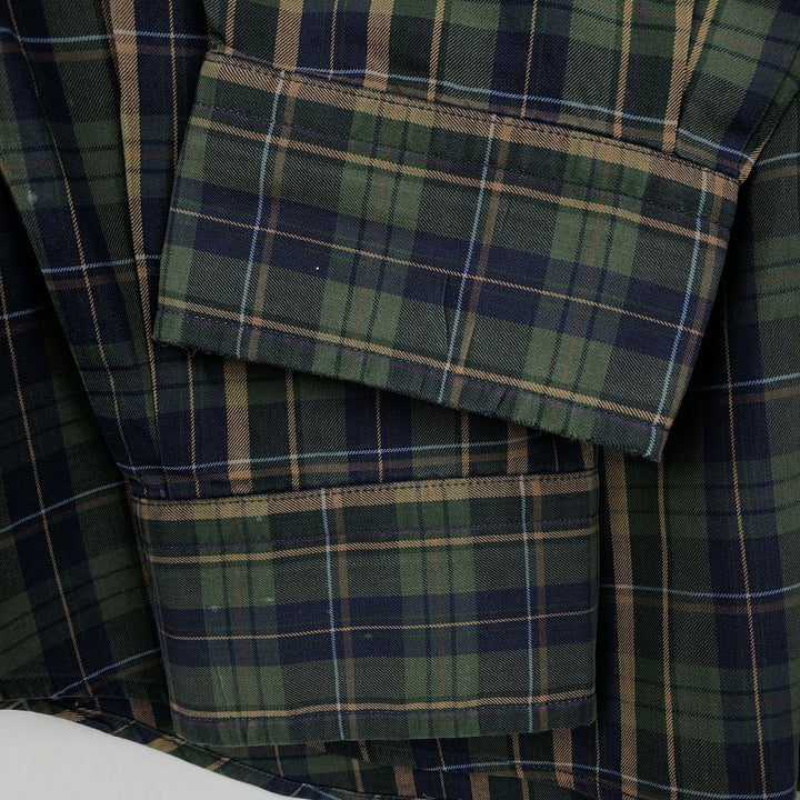 Ralph Lauren Classic Fit Long Sleeve Button Down Check Shirt, Men's Size L cotton green type Vintage Second Hand