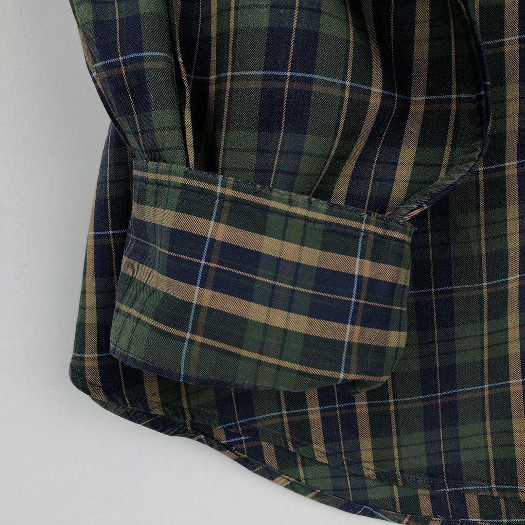 Ralph Lauren Classic Fit Long Sleeve Button Down Check Shirt, Men's Size L cotton green type Vintage Second Hand