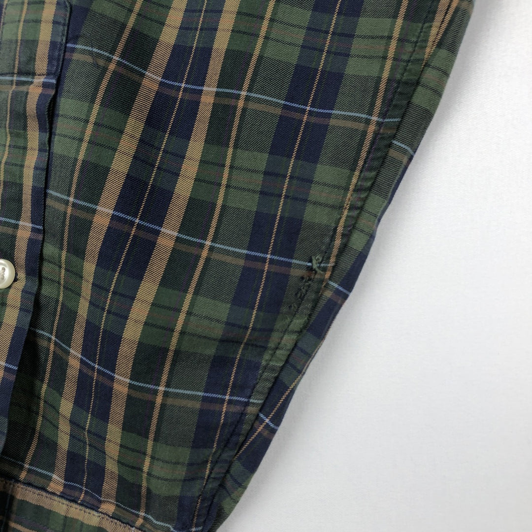 Ralph Lauren Classic Fit Long Sleeve Button Down Check Shirt, Men's Size L cotton green type Vintage Second Hand