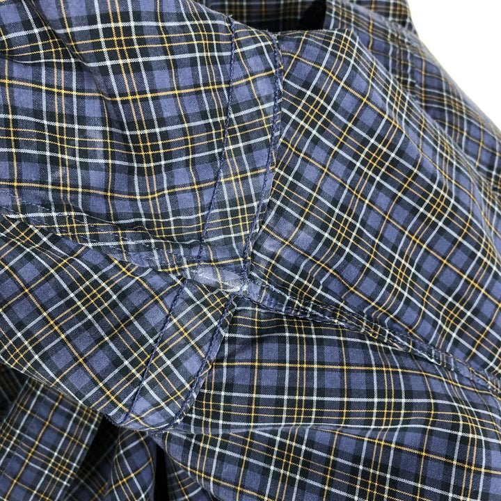 Ralph Lauren CUSTOM FIT Long-Sleeve Cotton Check Shirt, Men's Size XL (approx.) cotton navy blue type Vintage Second Hand