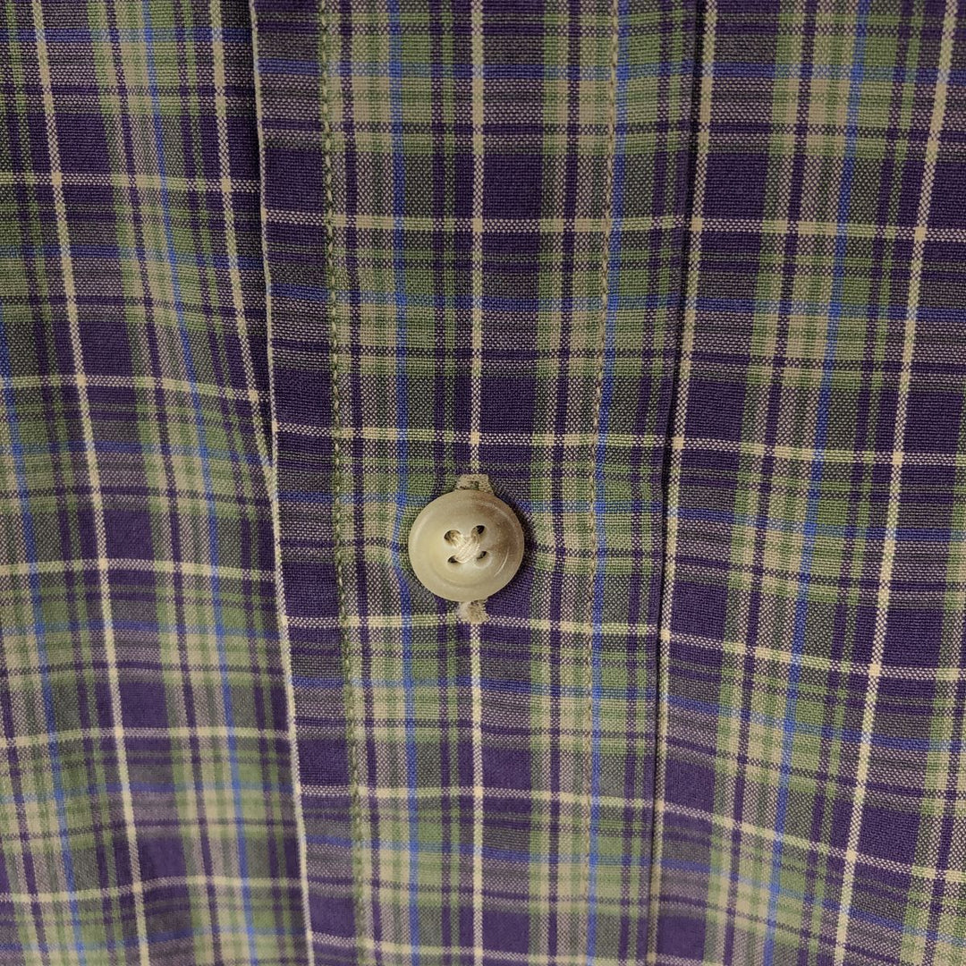 Ralph Lauren Classic Fit Long Sleeve Button Down Check Shirt Men's XL cotton green type Vintage Second Hand