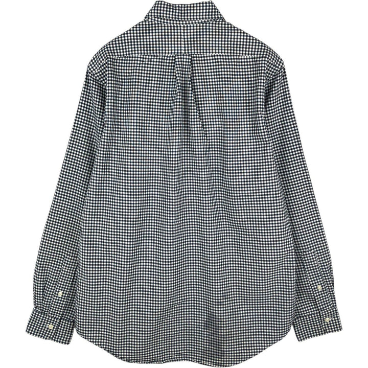 Ralph Lauren POLO RALPH LAUREN Gingham Check Long-Sleeve Button-Down Check Shirt, Men's Size M (approx.) cotton black type Vintage Second Hand