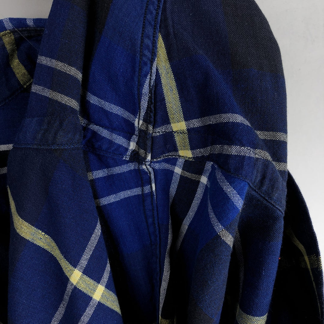Ralph Lauren BLAIRE long sleeve button down check shirt, men's size L cotton blue type Vintage Second Hand