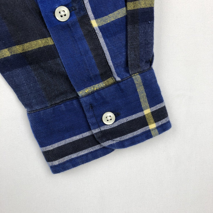 Ralph Lauren BLAIRE long sleeve button down check shirt, men's size L cotton blue type Vintage Second Hand