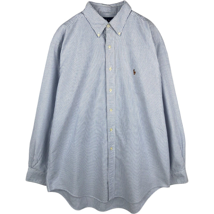 Ralph Lauren CLASSIC FIT Classic Fit Stripe Pattern Long Sleeve Button-Down Striped Shirt Men's L cotton blue type Vintage Second Hand