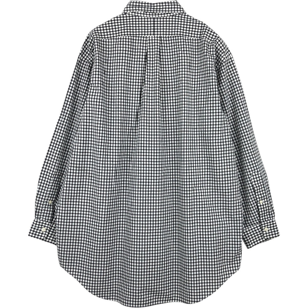 Ralph Lauren YARMOUTH Gingham Check Long Sleeve Button-Down Check Shirt Men's XL cotton white type Vintage Second Hand