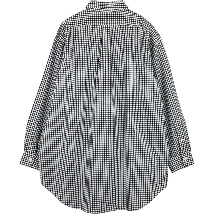 Ralph Lauren YARMOUTH Gingham Check Long Sleeve Button-Down Check Shirt Men's XL cotton white type Vintage Second Hand