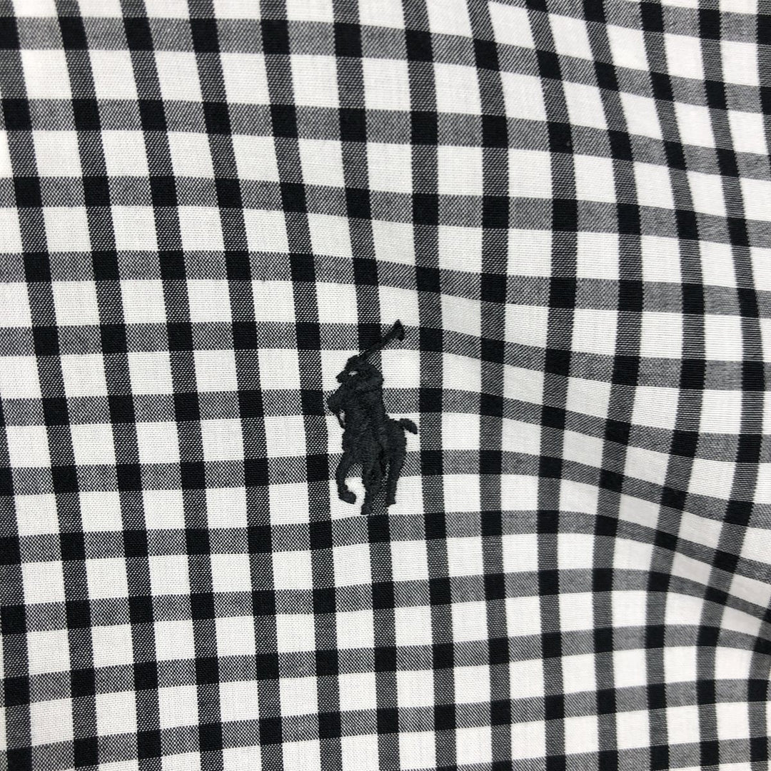 Ralph Lauren YARMOUTH Gingham Check Long Sleeve Button-Down Check Shirt Men's XL cotton white type Vintage Second Hand